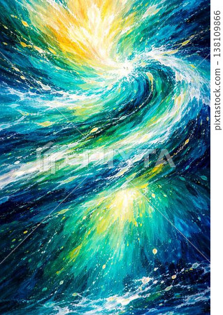 Green and yellow background material 138109866