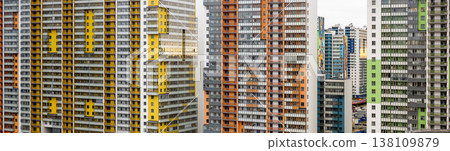 A fragment of a residential area with multi-story buildings A fragment of a residential area with multi-story buildings 138109879