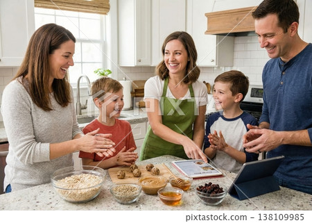 Engaging Family Cooking Moments with Delicious Recipes, Laughter, and Shared Experiences in the Kitchen 138109985