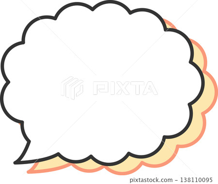 Speech bubble with white background, pop style_cloud 8 Speech bubble with white background, pop style_cloud 8 138110095