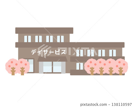 Daycare service, nursing home, building, illustration Daycare service, nursing home, building, illustration 138110597
