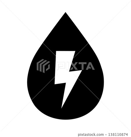 Oil drop with lightning icon isolated on transparent background. Energy power concept. Vector Oil drop with lightning icon isolated on transparent background. Energy power concept. Vector 138110874