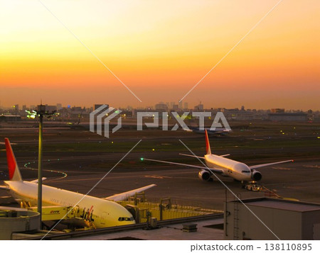 sunset, airport, air plane 138110895