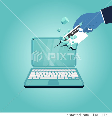 credit card, laptop, vector 138111140