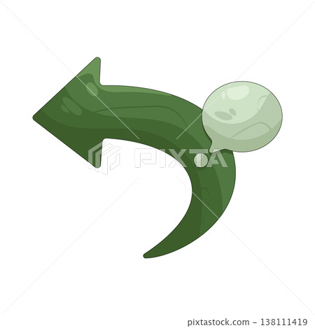 Illustration of arrow pointing left 138111419