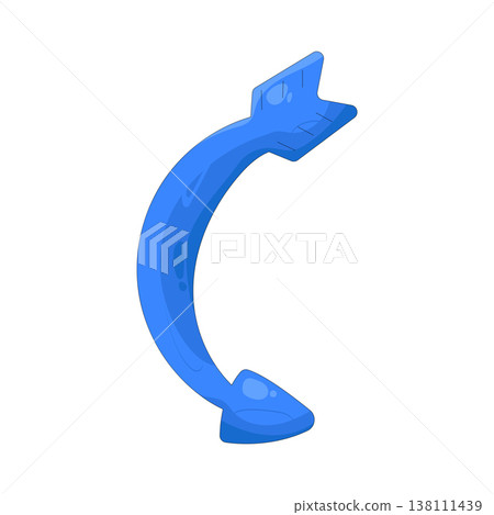 Illustration of arrow pointing down 138111439