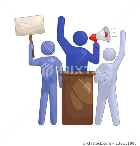 Illustration of protester Illustration of protester 138111995
