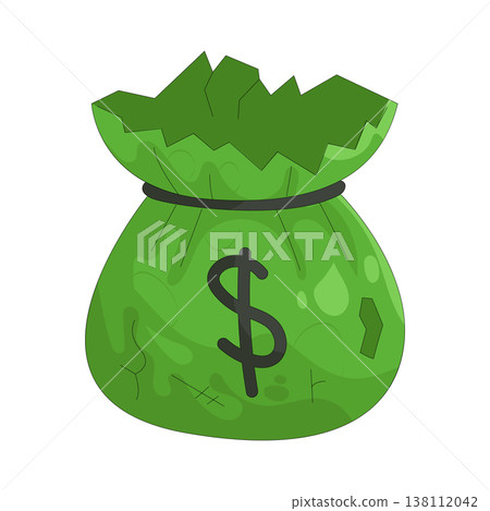 Illustration of dirty money bag Illustration of dirty money bag 138112042