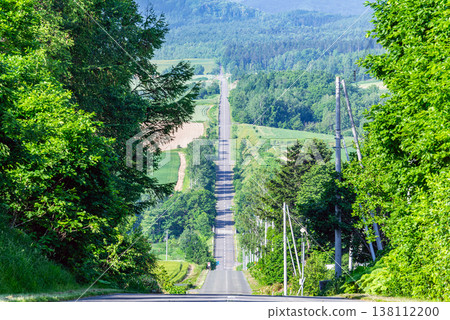 Kamifurano Town, Hokkaido, Kamifurano Eight Views, Summer Roller Coaster Road Kamifurano Town, Hokkaido, Kamifurano Eight Views, Summer Roller Coaster Road 138112200