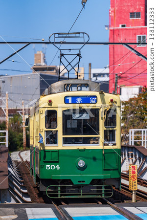 Nagasaki City Tram running through the city center Nagasaki City Tram running through the city center 138112333