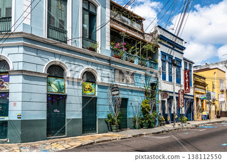 Rua Tamandare street in the historic center of Manaus, Amazonas, Rua Tamandare street in the historic center of Manaus, Amazonas, 138112550