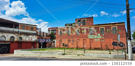 Rua da Instalacao street in the historic center of Manaus, Amazo 138112559