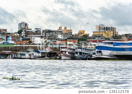 Tour ferry boats at the harbor Porto Balsa Amarela, Ferry port Y 138112578
