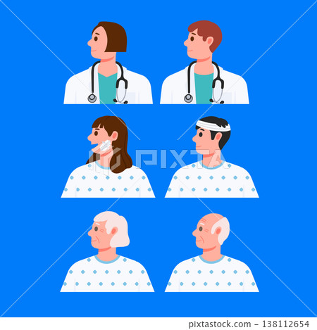 Doctor and patient avatar set 138112654