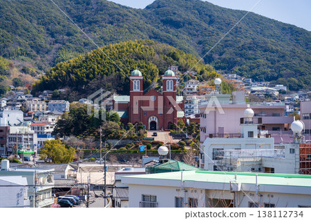Urakami Cathedral viewed from a hilltop Urakami Cathedral viewed from a hilltop 138112734