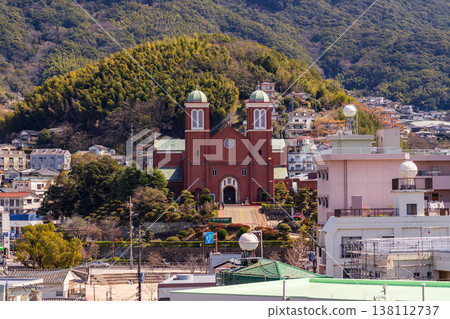 Urakami Cathedral viewed from a hilltop Urakami Cathedral viewed from a hilltop 138112737