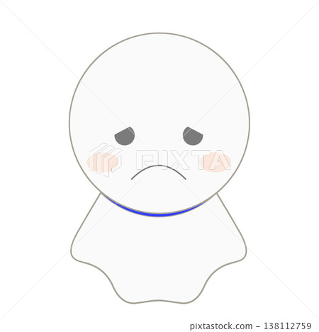 一幅表情擔憂的晴天娃娃插圖 138112759