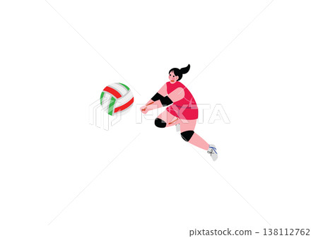 圖解：女排運動員接球。 138112762