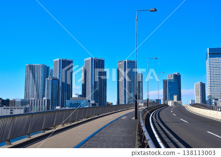 城市景觀，東京，海濱地區，晴海 138113003