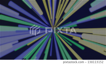 A radial background resembling an electronic billboard, with yellow, yellow-green, and blue lights spreading out from the center. A radial background resembling an electronic billboard, with yellow, yellow-green, and blue lights spreading out from the center. 138113152