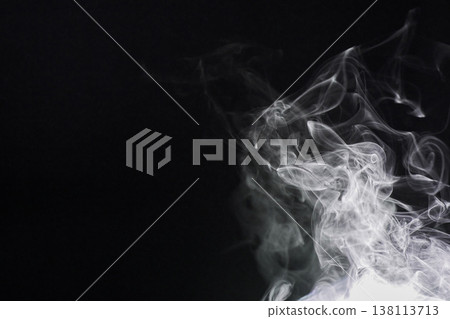 Smoke, dark background and mist, fog or gas on mockup space wallpaper. Cloud, smog and magic effect on black backdrop of steam with abstract texture, dry ice pattern or vapor of incense moving in air Smoke, dark background and mist, fog or gas on mockup space wallpaper. Cloud, smog and magic effect on black backdrop of steam with abstract texture, dry ice pattern or vapor of incense moving in air 138113713