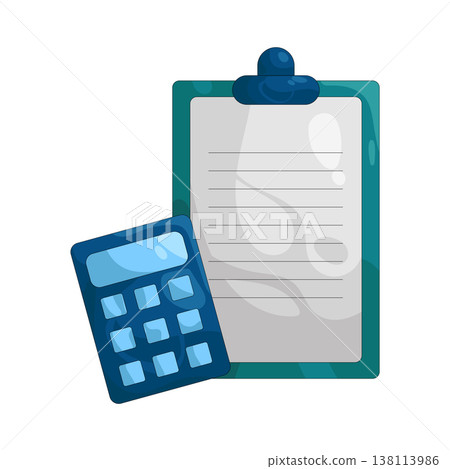 Illustration of Clipboard and Calculator Illustration of Clipboard and Calculator 138113986
