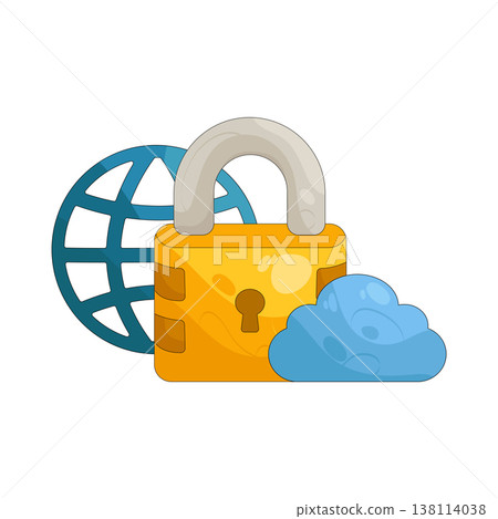 Illustration of Locked internet Illustration of Locked internet 138114038