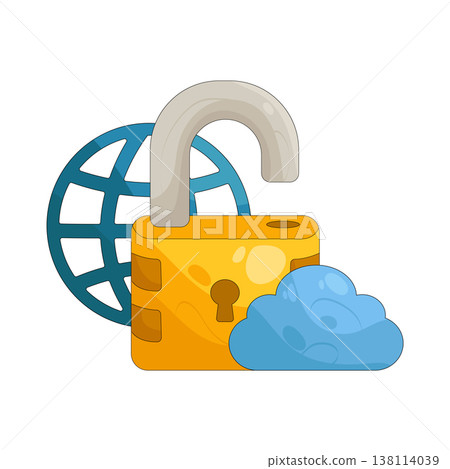 Illustration of Unlocked internet Illustration of Unlocked internet 138114039