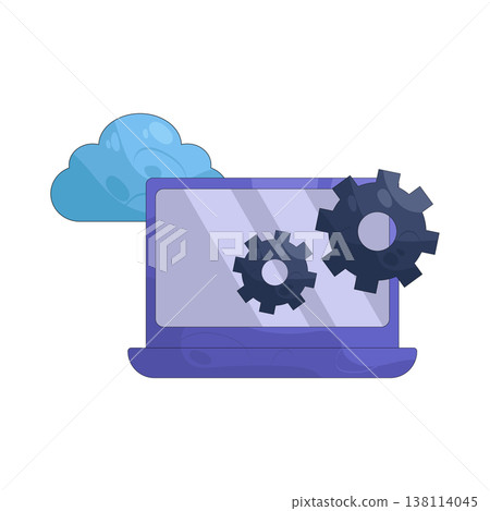 Illustration of Laptop setting Illustration of Laptop setting 138114045
