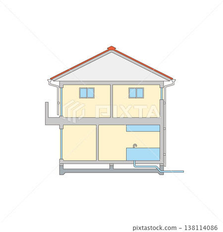 獨立式住宅橫斷面示意圖 138114086