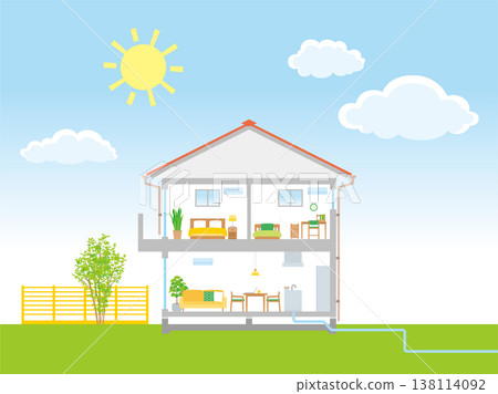 獨立式住宅橫斷面示意圖 138114092