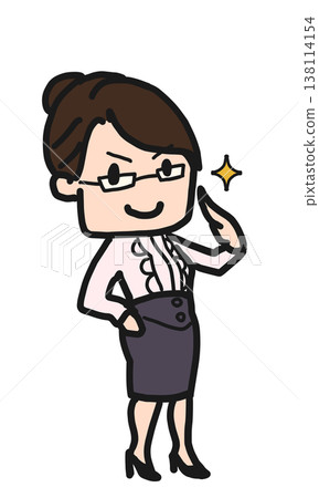 The woman with glasses has a smug look on her face. The woman with glasses has a smug look on her face. 138114154