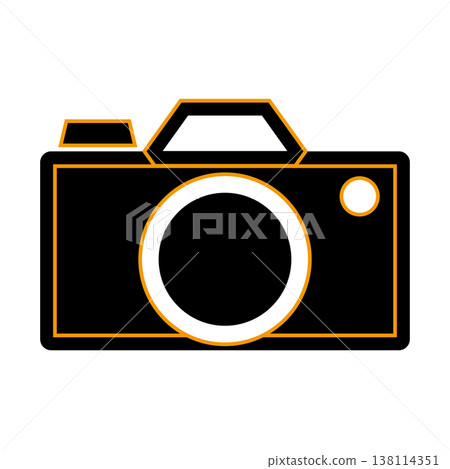 Flat design camera icon illustration (black base with accent color) Flat design camera icon illustration (black base with accent color) 138114351