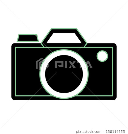 Flat design camera icon illustration (black base with accent color) Flat design camera icon illustration (black base with accent color) 138114355