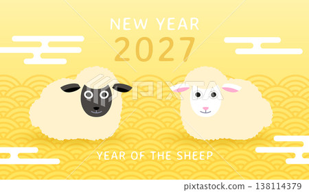 Year of the sheep 2027 vector background illustration Year of the sheep 2027 vector background illustration 138114379