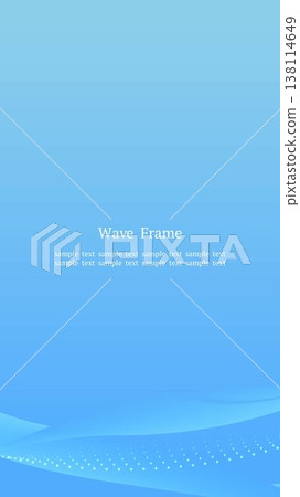 Simple background with waves and dotted lines, blue gradient, bottom alignment, 16:9 aspect ratio. 138114649