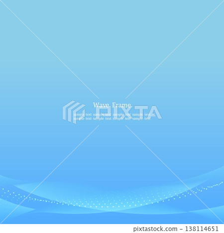 Simple background with waves and dotted lines, blue gradient, bottom-aligned, square shape. 138114651