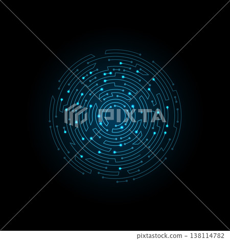 Circuit board circle frame. Abstract digital round frame, hardware board and electronic motherboard pattern vector. Programming science, computer system element Circuit board circle frame. Abstract digital round frame, hardware board and electronic motherboard pattern vector. Programming science, computer system element 138114782