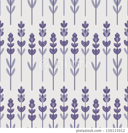 Seamless Lavender Pattern Background with Purple Flower Floral Vector for Relaxing Wall Design 138115012