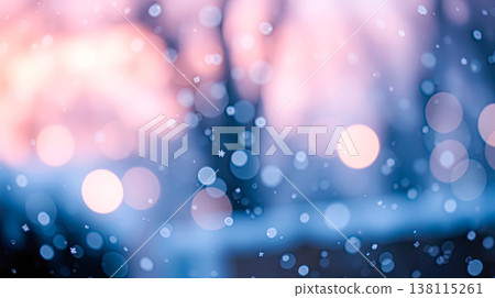 A snowy scene captured with soft focus and muted tones. Tranquility and cozy winter vibes. A snowy scene captured with soft focus and muted tones. Tranquility and cozy winter vibes. 138115261