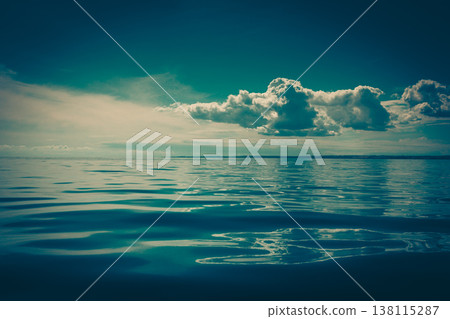 Beautiful seascape evening sea horizon and sky 138115287