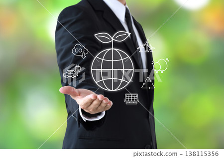 Image of a businessman working for a company that practices ESG management. 138115356