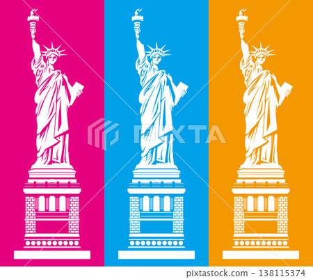 Colorful Statue of Liberty image illustration Colorful Statue of Liberty image illustration 138115374