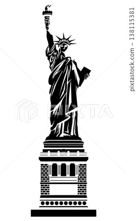 自由女神像輪廓插圖 自由女神像輪廓插圖 138115381