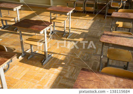 Nostalgic classroom scenery 138115684
