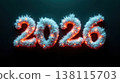 Soft glowing typography forming the year 2026. A visual symbol of happiness and renewal. 138115703
