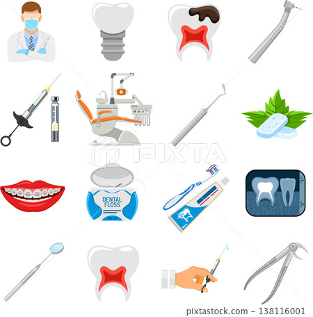 Set Dental Services Icons Set Dental Services Icons 138116001
