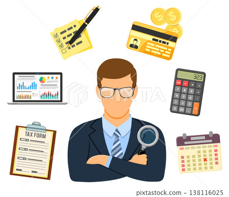 Auditing, Tax process, Accounting Banner 138116025