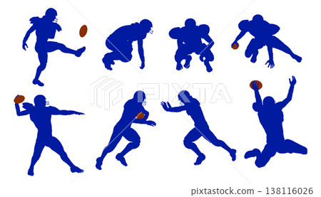 Silhouettes American Football Players Silhouettes American Football Players 138116026