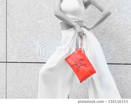 Unrecognizable woman wearing fashionable outfit Unrecognizable woman wearing fashionable outfit 138116153